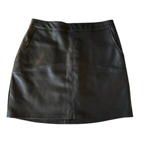Ardene Black Faux Leather Skirt XS